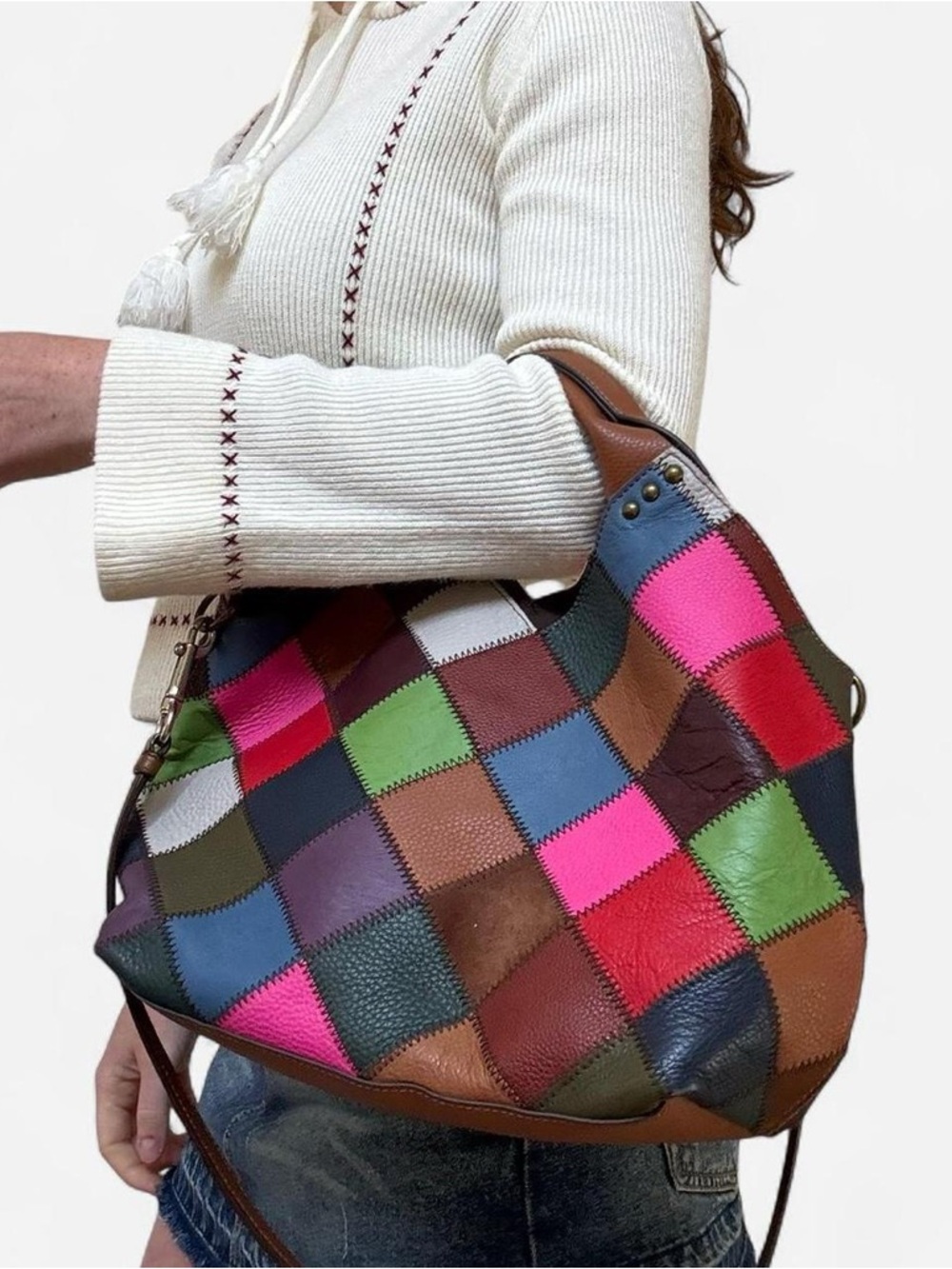 Kooba Patchwork Multicolor Leather Hobo Bag - Picture 5 of 8